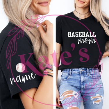 Baseball Mama with Sleeve T-Shirt